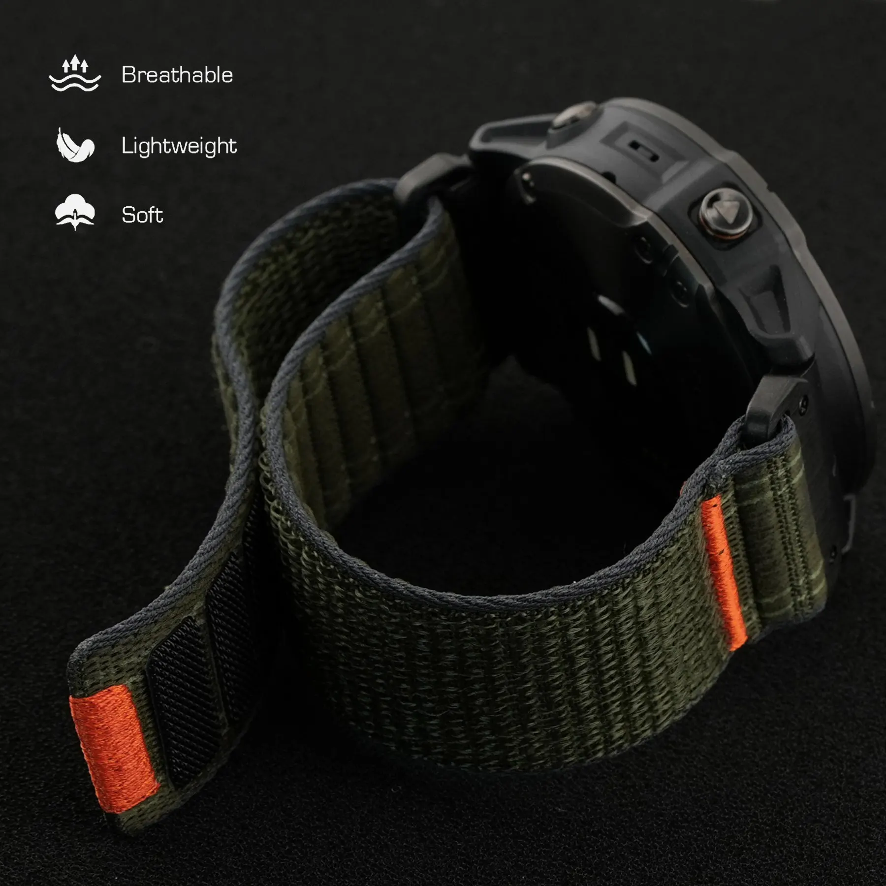 Quick Fit Wave Nylon Strap - Durable Wristband in Multiple Sizes