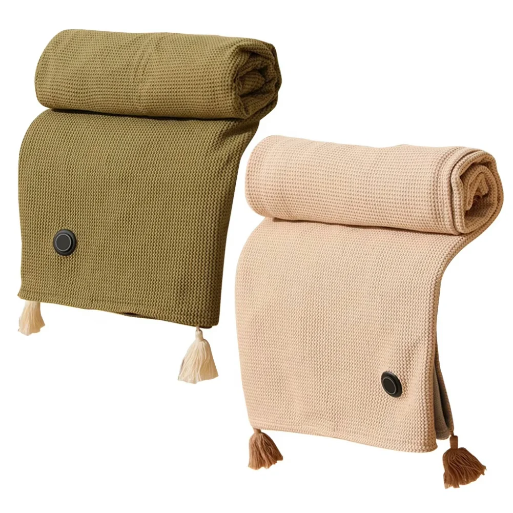 Wearable Heating Electric Blanket Shawl 3 Heating Levels USB Heated BlanketBody Warmer Blanket for Home Office Xmas Gift