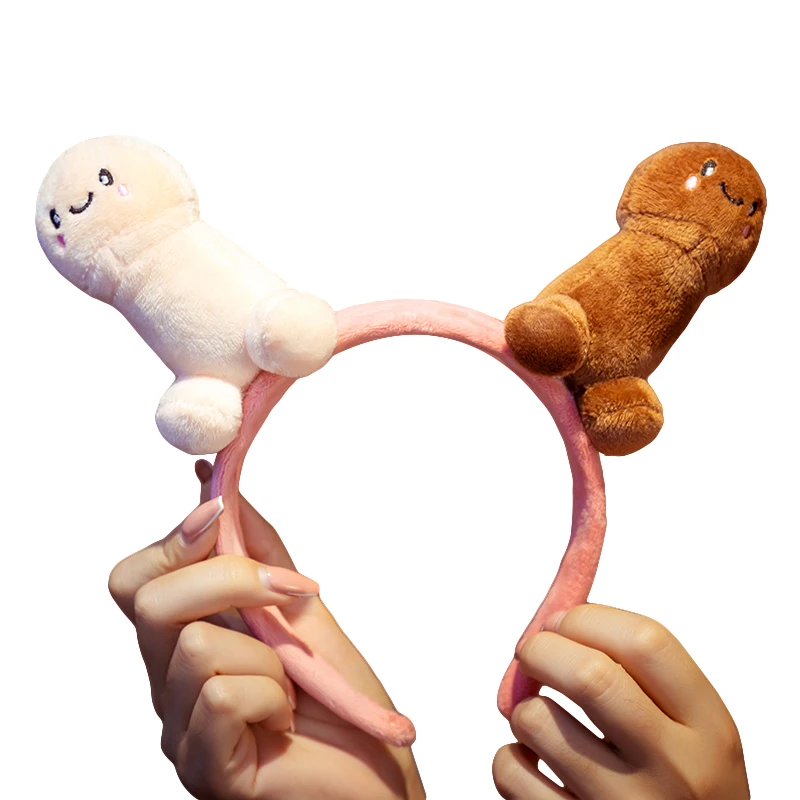 New Cute Penis Headband Plush Toy Soft Toy Stuffed Funny Hair Hoop Simulation Lovely Christmas Gift For Girlfriend Lover