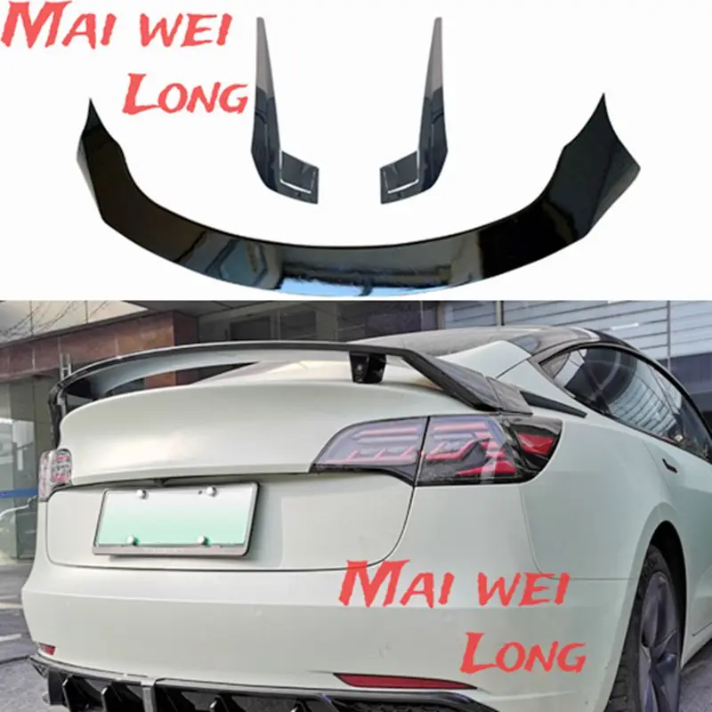 

2017-2021 Rear Trunk Spoiler For Tesla Model 3 Rear Trunk Lip ABS tail Wing Spoiler Car Styling Modification parts