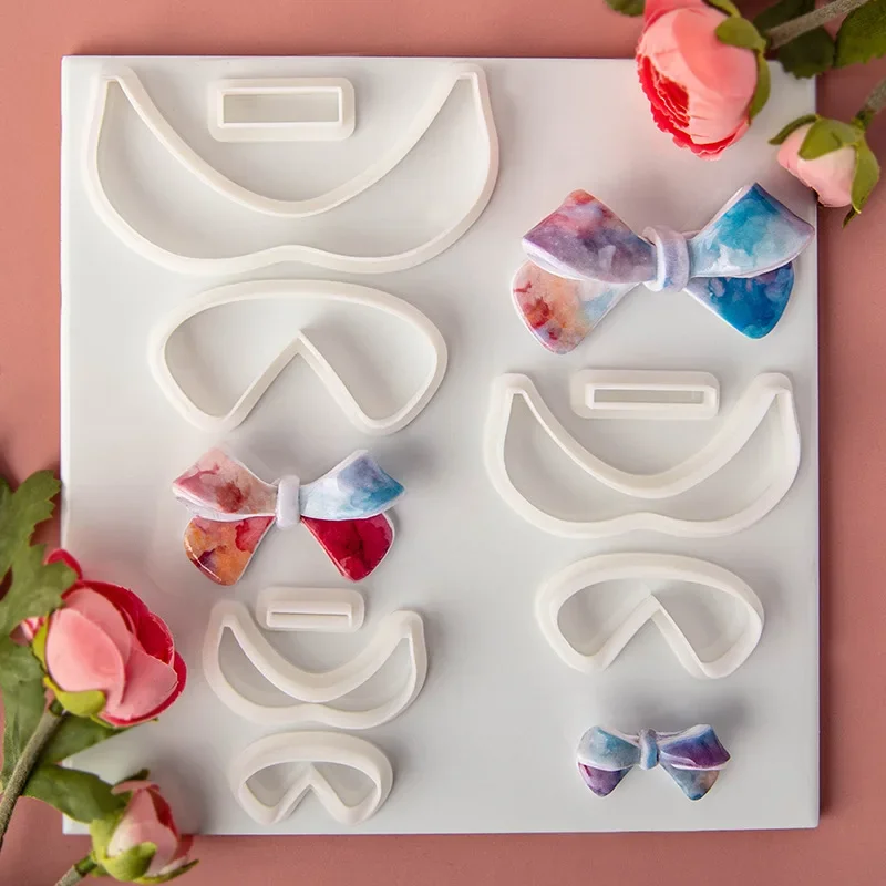Polymer Clay Cutter 2Pcs/3Pcs Set Bows Shaped Polymer Clay Earring Cutters Dangle Bowknot Clay Molds DIY Pendant Hair Clip Handmade Making