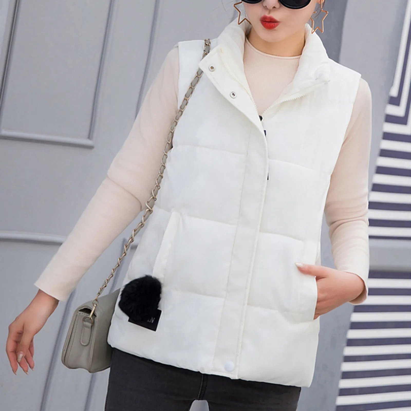 

Женский жилет из хлопка и шерсти, Короткая свободная однотонная Элегантная куртка, Студенческая верхняя одежда, высококачественный модный жилет с лацканами без рукавов в Корейском стиле