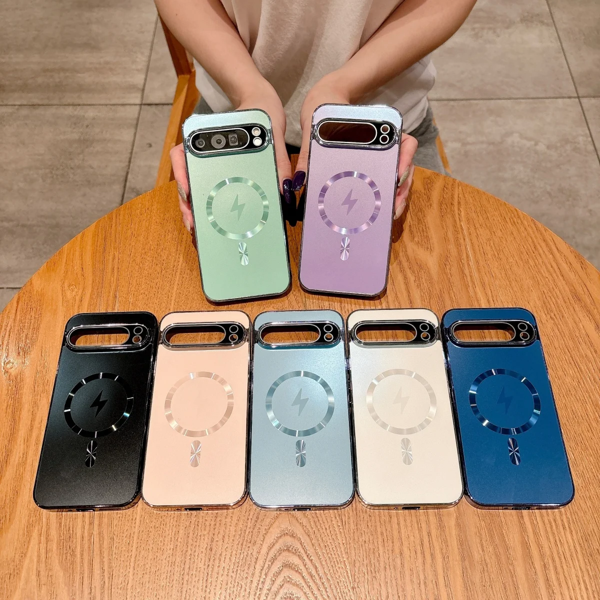 Luxury Matte Glass Magnetic Phone Case with Lens Protection and Magsafe Wireless Charging Compatibility