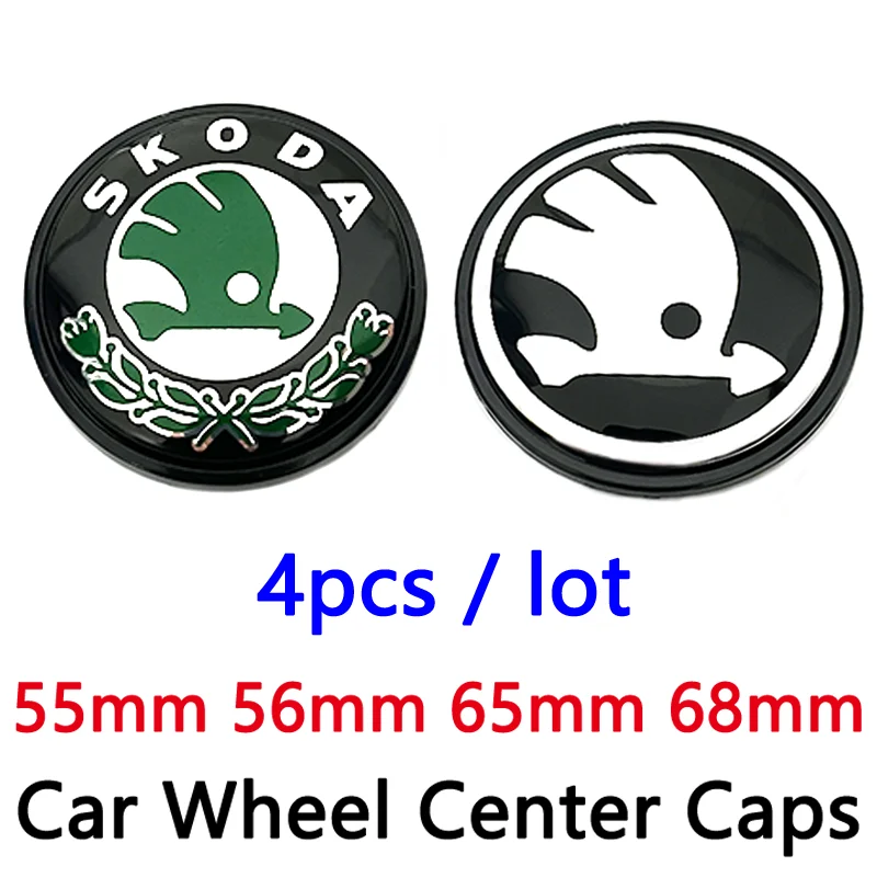 4pcs Wheel Hub Center Cap Rim Caps Cover Logo Badge Emblem Auto Styling Accessories for Skoda Car wheel hub cover car emblem car emblem cover car logo car logo cover wheel center caps