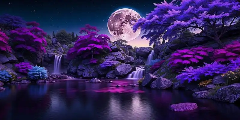 Moon Mountain Waterfall Scenery Large Size Diy Diamond Painting Landscape Full Drill Mosaic Embroidery Pictures 200x100cm - Image 9