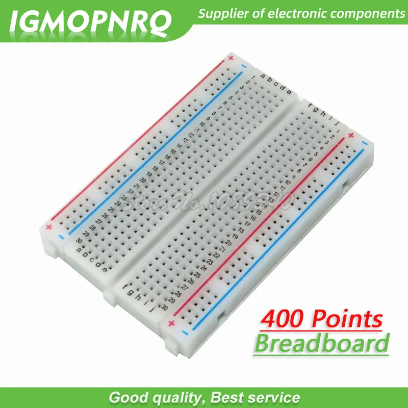 솔더리스 브레드 보드 PCB 테스트 보드 1 개 400 포인트, 400 홀 8.5x5.5cm 결합 스플라이싱 실험용 플레이트