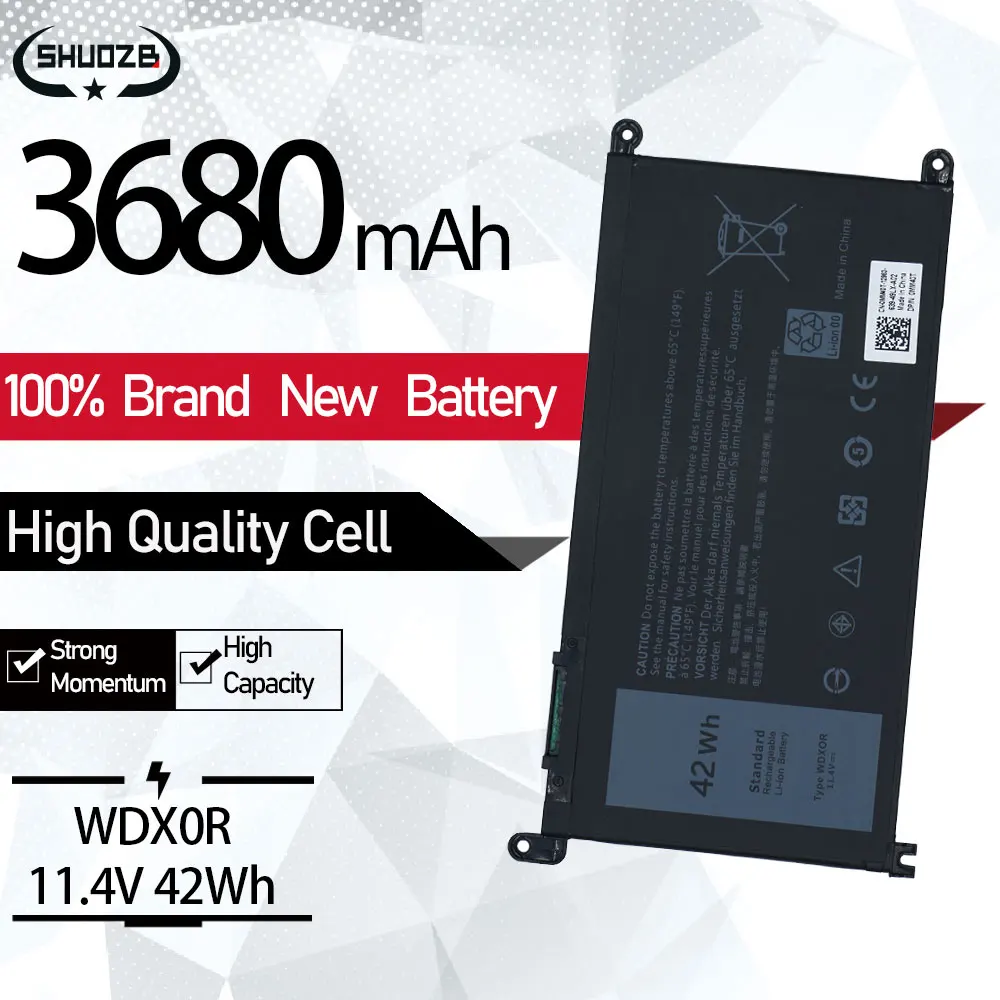 Nova Wdx0r T2jx4 3crh3 Fc92n 0fc92n 03crh3 0t2jx4 Cymgm P74g P74g001 para Dell 14 13 Wdxor Bateria do Portátil 5000 5368 7368 7000 7560