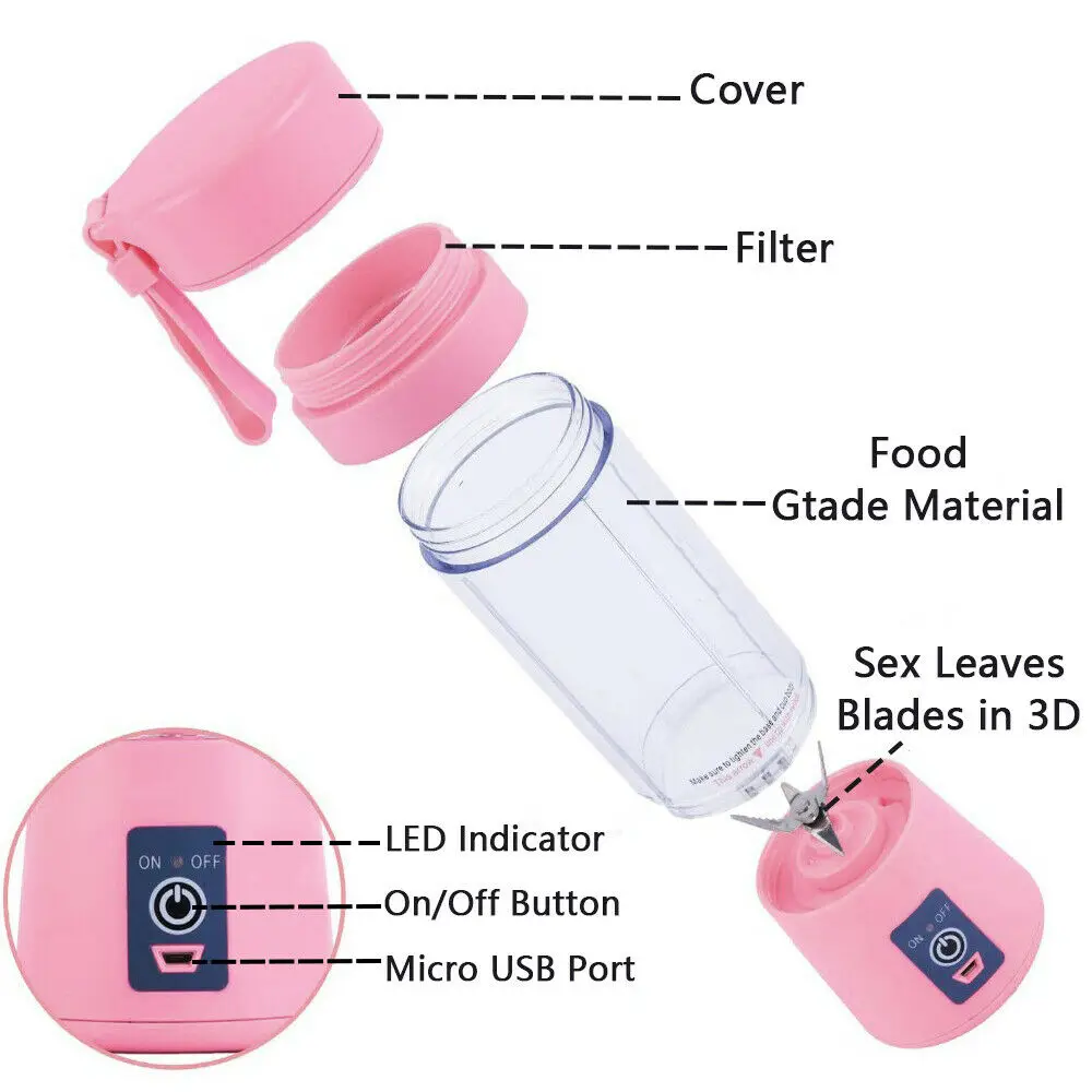 Mini Juicer Portable Blender Fruit Milkshake Handheld Electric Juicer USB Rechargeable Multifunction Blender Kitchen supplies fruit blender fruit juicer