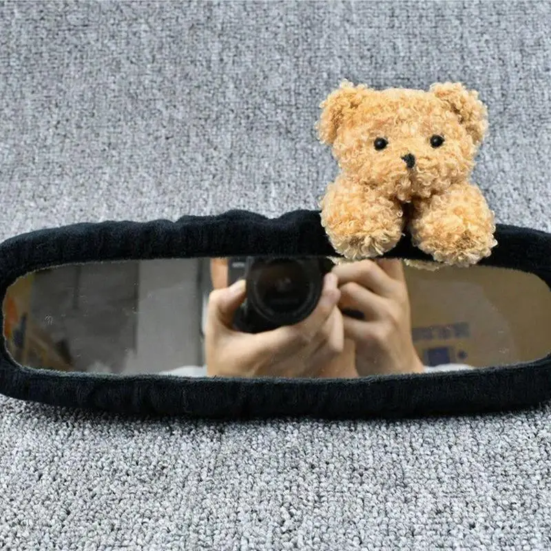 Car Rearview Mirror Cover Cute Bear Auto Rear View Protector Case Lamb/ Bow Tie Car Rearviews Covers For Interior Styling
