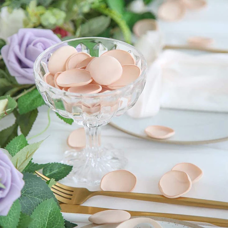 100pcs Champange Satin Rose Petals Wedding Accessories Home Decoration Girl Basket Throw Petals artificial rose petals