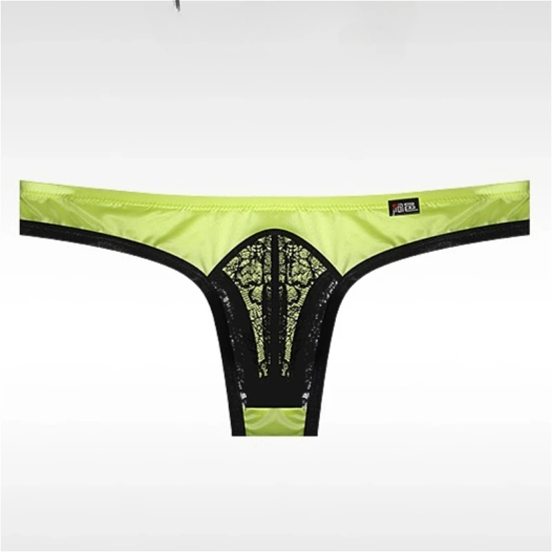 Lace Pouch Bag Men's Thong Transparent Sexy Underwear Breathable Mens Lingerie Youth Ultra Thin Ice Silk Man G-Strings Low Waist