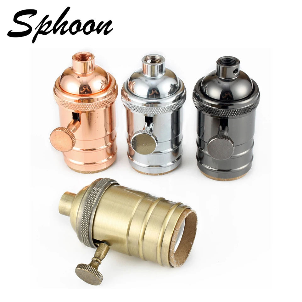 5PCS Edison Douille Vintage E27 Adaptateur Lampe Rétro Vintage Lustre Sans Fil Aluminium