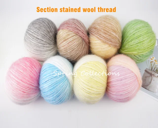 250g/lot Soft Rainbow wool For Knitting Yarn Hand-Knitted Hook Needle Wool  Yarn For Hand Knitting Thread gran Section stained - AliExpress