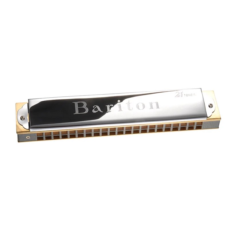 Tombo Bariton Harmonica 21 Tones No. 1821 21 Holes Mouth Organ Professiona Armonica Wood Comb Harp Key of C Musical Instruments
