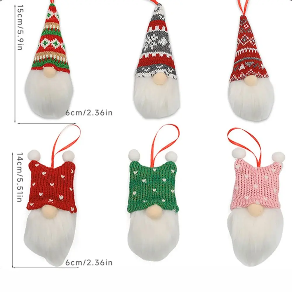 3/6Pcs Creative Christmas Decoration Pendant Faceless Doll Handmade Hanging Christmas Tree Pendants Easy To Hang Plush Gnomes