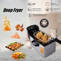 Powerful Electric Deep Fryer Anti-Scald Stainless Steel Adjustable Temperature Commercial Home Small Electric Fried Oven 1