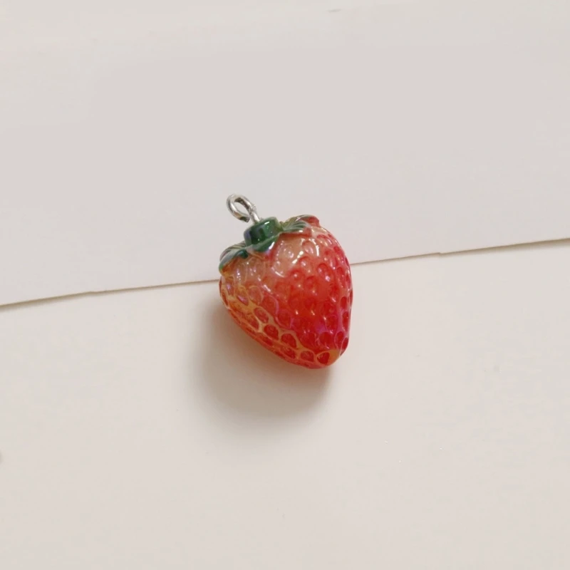 DIY-Harz-Frucht-Anhänger-Set, süße erdbeerförmige Schmuckperlen, praktischer Harz-Anhänger für die handgefertigte