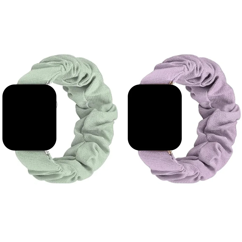 Set of 2 Stylish Scrunchie Bands - Soft Elastic Fabric Wrist Strap