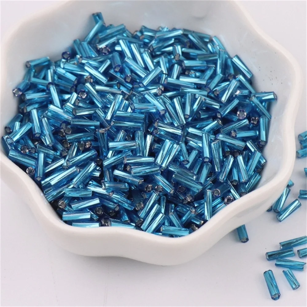 Vibrant Twisted Glass Bugle Beads for Jewelry and Garment Design (300 Pieces)