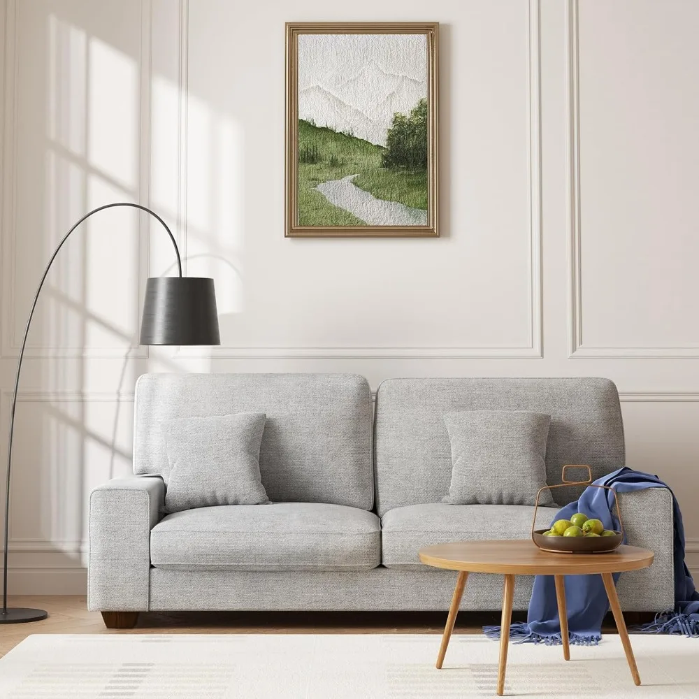 

Sofa with 2 seats, Detachable Sofas Cover Space Spring Cushion and Solid Wood Frame, Sofa with 2 seats