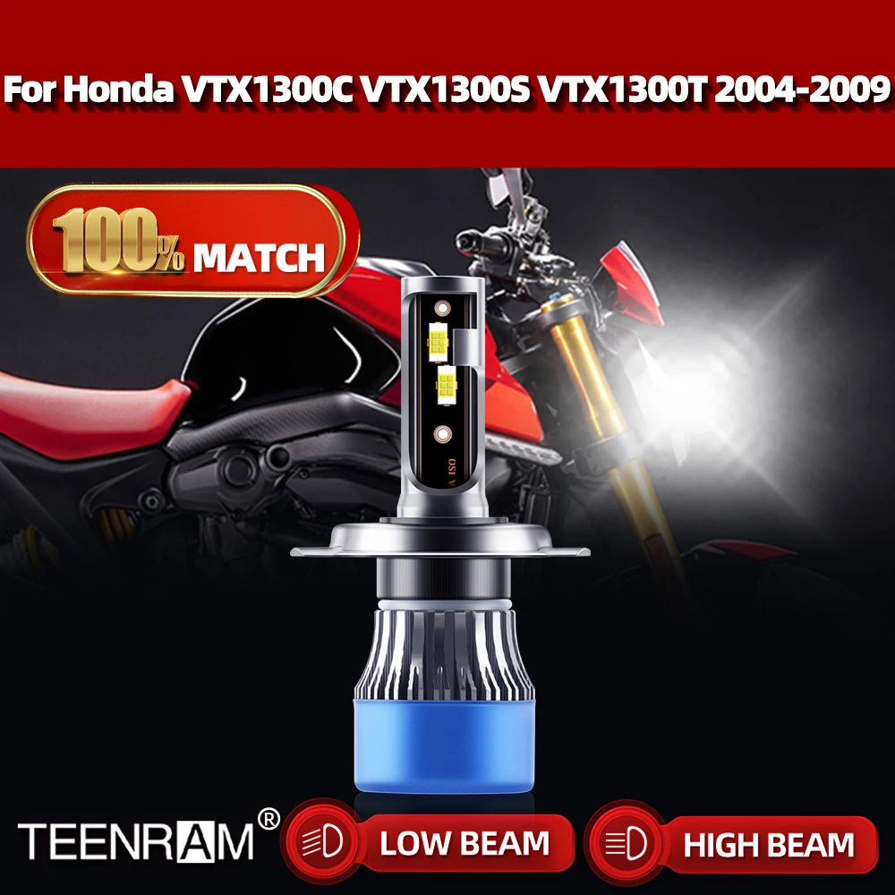 

H4 Motorcycle LED Headlight 10000LM Moto Headlamp 6000K 12V For Honda VTX1300C VTX1300S VTX1300T 2004 2005 2006 2007 2008 2009