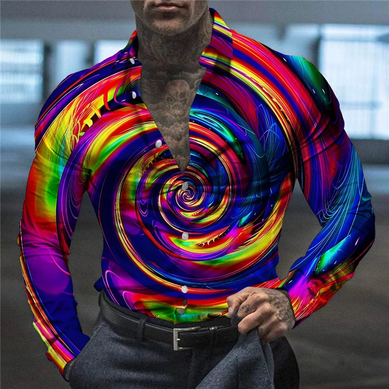 thumbnail image 1 of Las camisas de otoño más nuevas para hombres, camisas sociales de lujo de manga larga con calavera 3D, camisetas de gran tamaño con solapa, camisetas para hombre, ropa de otoño 2024, 1 of 5
