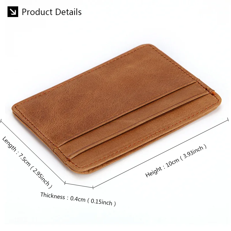 Elegant Genuine Leather Mini Wallet - Slim Credit Card Holder with ID and Coin Pocket, 4 Slots