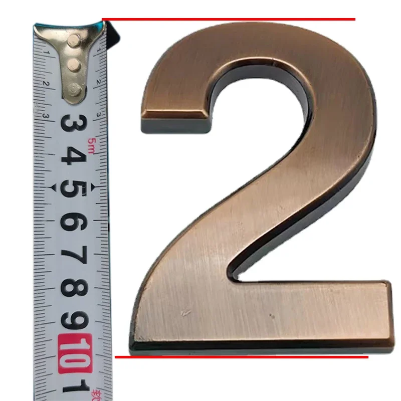 Door Signs Adhesive Backed 10cm Bronze House Numbers Stickers Acrylic ABS Hotel Room Decor Personalized