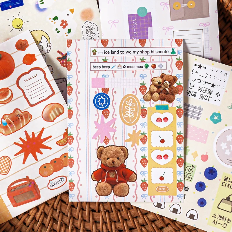 30 Sheets Kawaii M5 Sticker Book, Cute Cartoon Stickers for Planner Journal Phone Case Notebook Dairy Card Decoration, Mr. Paper