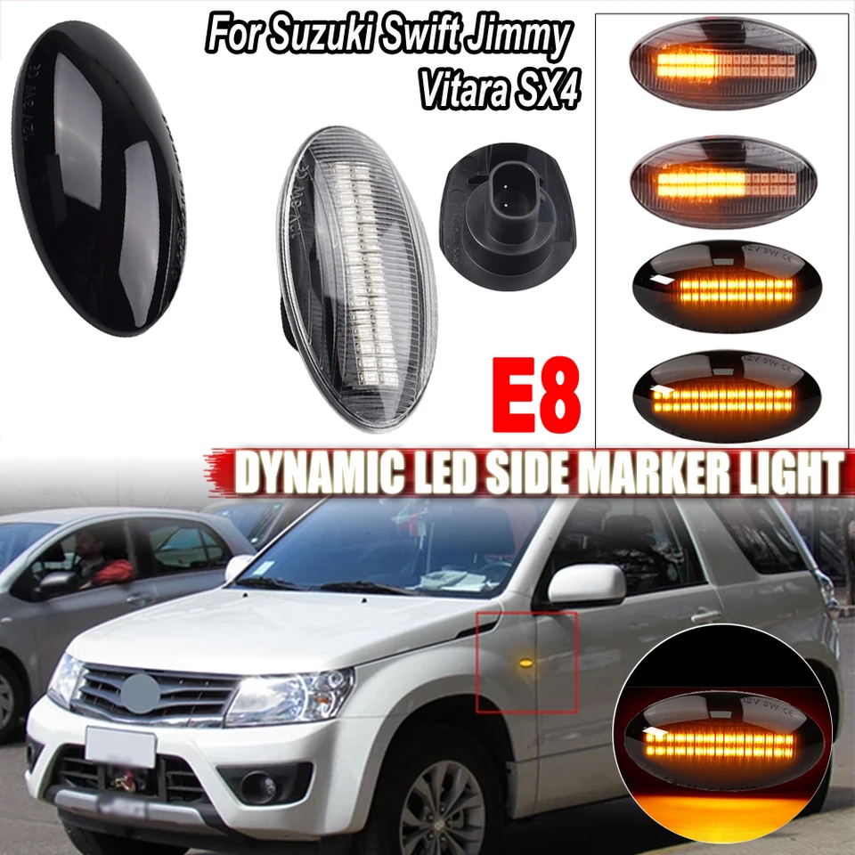 Luz De Marcação Dinâmica De LED Para Suzuki Grand Vitara Vtarai Jimny Swift Sx4 S Cross Apv Arena Xl7 Alto Fiat Sedici I.906900786