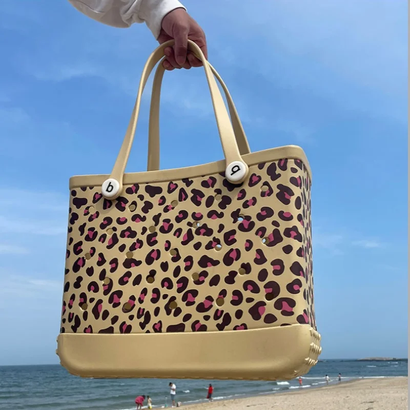 

Extra Large Bogg Bags EVA Waterproof Summer Shoulder Handbags Outdoor Travel Large Organizer Women Tote Shopping Bogg Bag Gifts