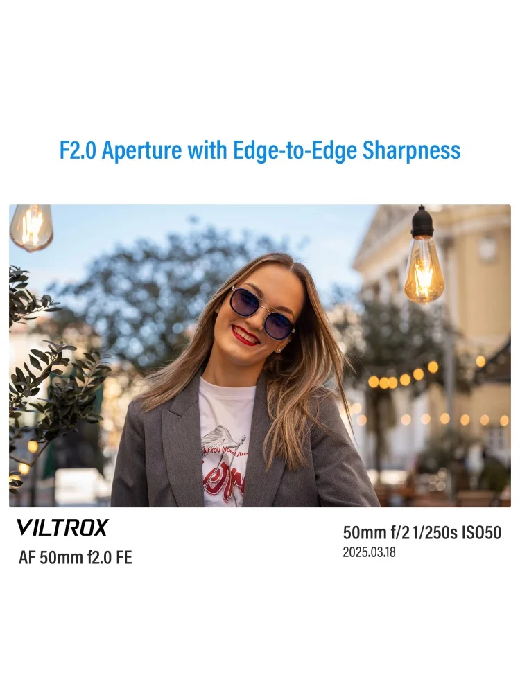 새로운 Viltrox AF 50mm F2.0 에어 풀프레임 카메라 렌즈 인물 사진 브이로그 프라임 렌즈 ( E 마운트 카메라 A7C2 ZV-E10ΩFX30 호환)