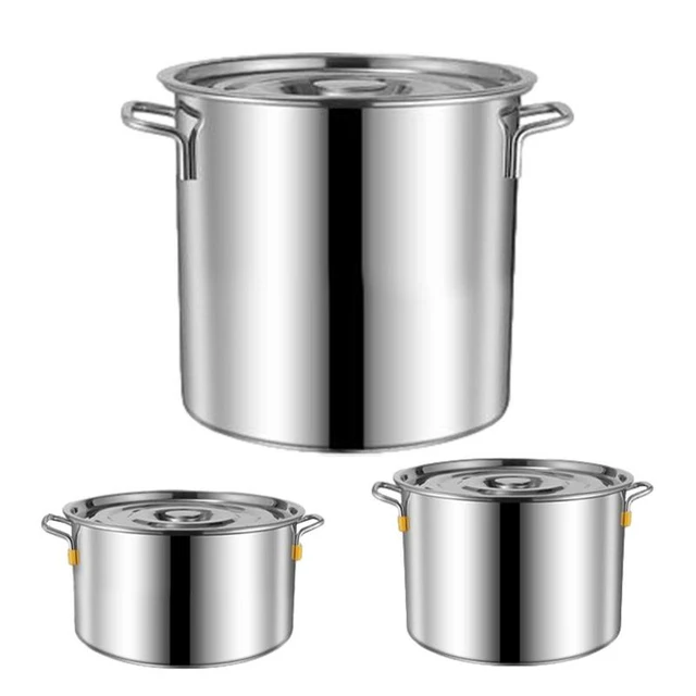 Stainless Steel Stockpot Induction Pot for Cooking Simmering Soup Stew Oil  Bucket Heavy Duty with Lid Large Soup Pot for Canteens Household 10L
