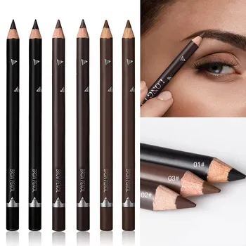 6/12Pcs Eye Brow Pencil Waterproof Professional Women Eye Makeup Pen Easy Color Natural Black Brown Cosmetic Beauty Eyebrow Tool 1