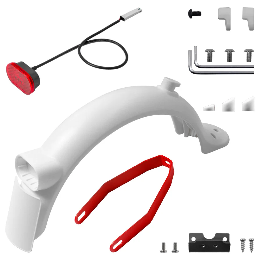 Rear Mudguard Bracket Taillight Set For Xiaomi M365 Pro2 Electric Scooter Tyre Guard Spare Flashing Light Fender Support Stand