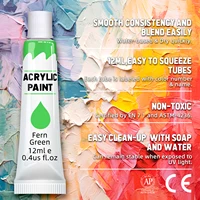 Acrylic Paint Set 12/24 Pack of 12mL Paints,Non-Toxic Craft Paint for Canvas,Wood,Fabric,Leather,Cardboard,Paper,MDF and Crafts 2