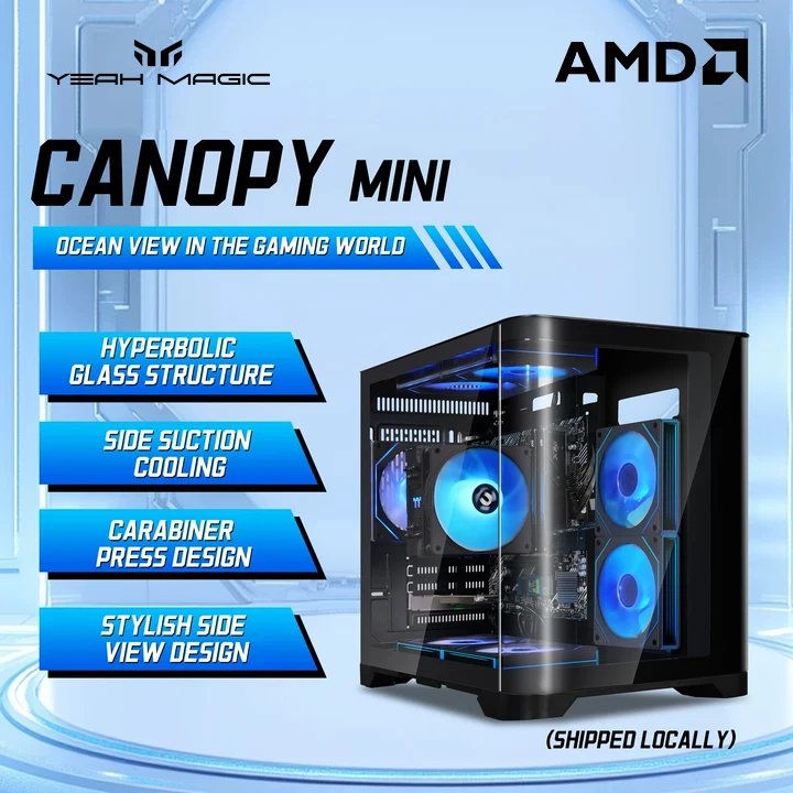 YEAH MAGIC Gaming Desktop AMD Ryzen 5 5600GT 3.9GHz 16GB(8G*2) DDR4 3200 1T NVME SSD ARGB 7 Fans Win 11 Home Gamer Desktop PC