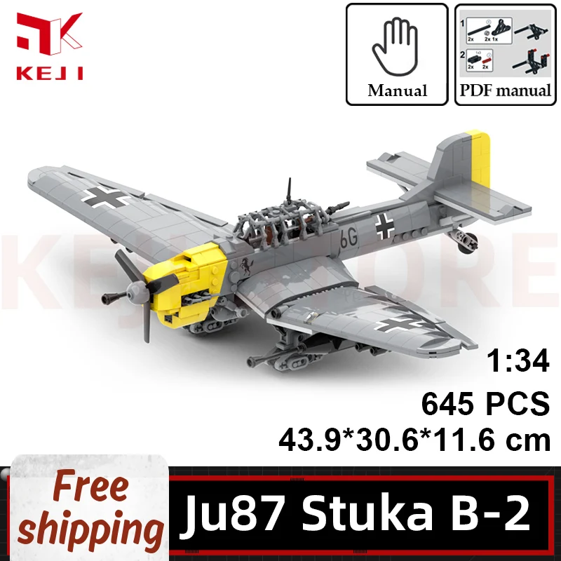 KEJI MOC-68986 Junkers Ju 87 Stuka B-2 Plane Aircraft Dive