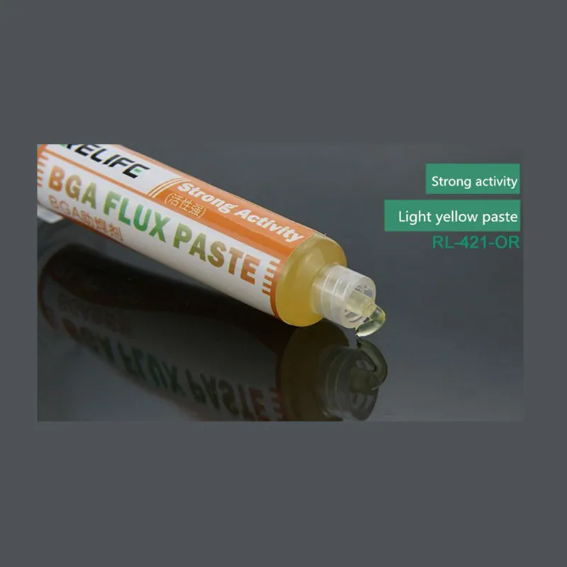 RELIFE  RL-420 RL-421 RL-422 Soldering Flux for BGA SMD PGA PCB Repair 10CC Strong Activity Halogen Free Welding Paste images - 6