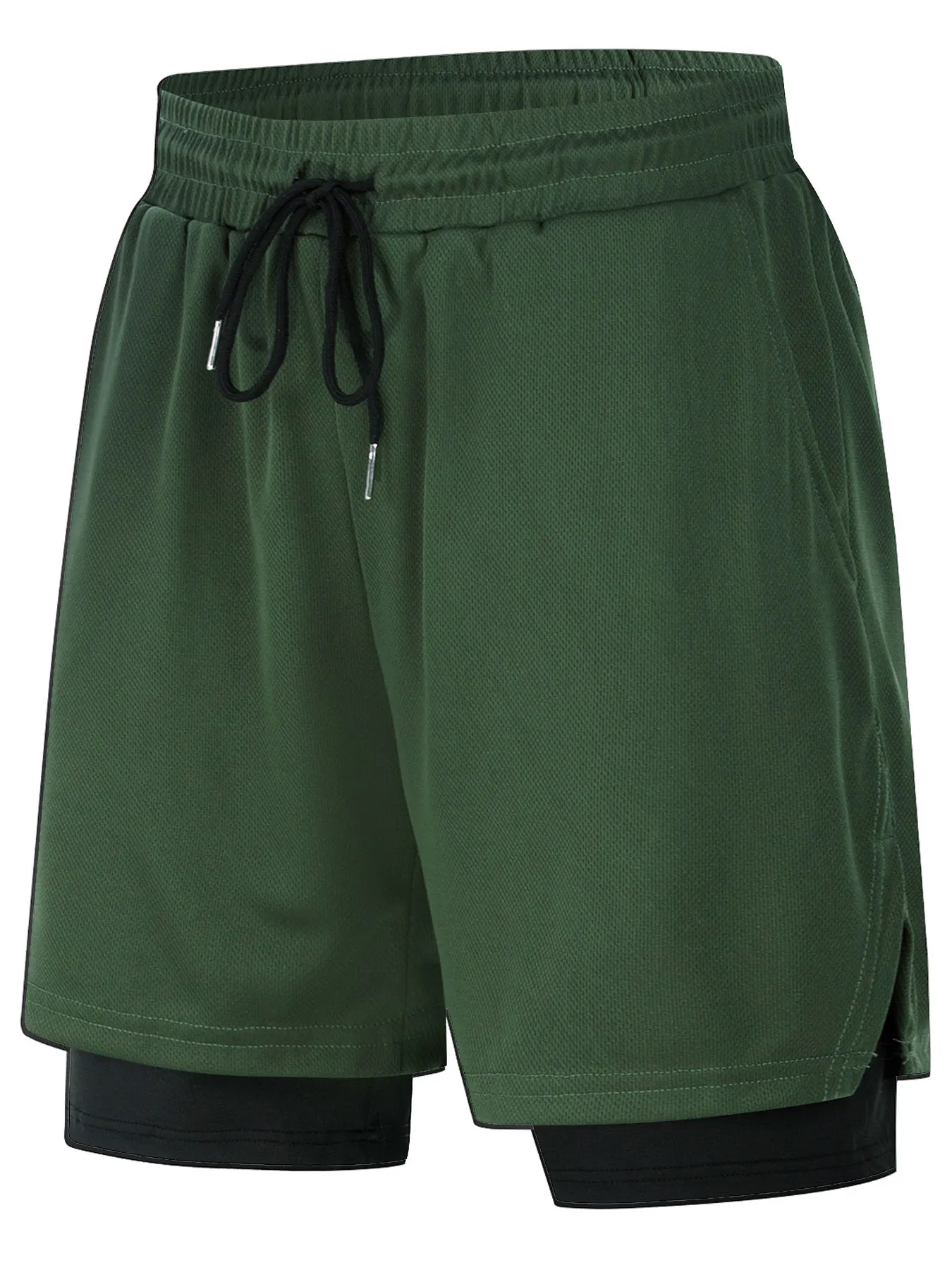 شورت الجري 2 في 1 للرجال - ماص للرطوبة، دعم الضغط...