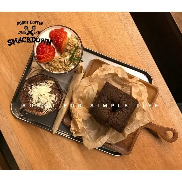 Stainless Steel Plates Snack Cake Dish Dining Dessert Plate Kitchen Dish Tray Coffee Shop Pallet Storage Disk Net
