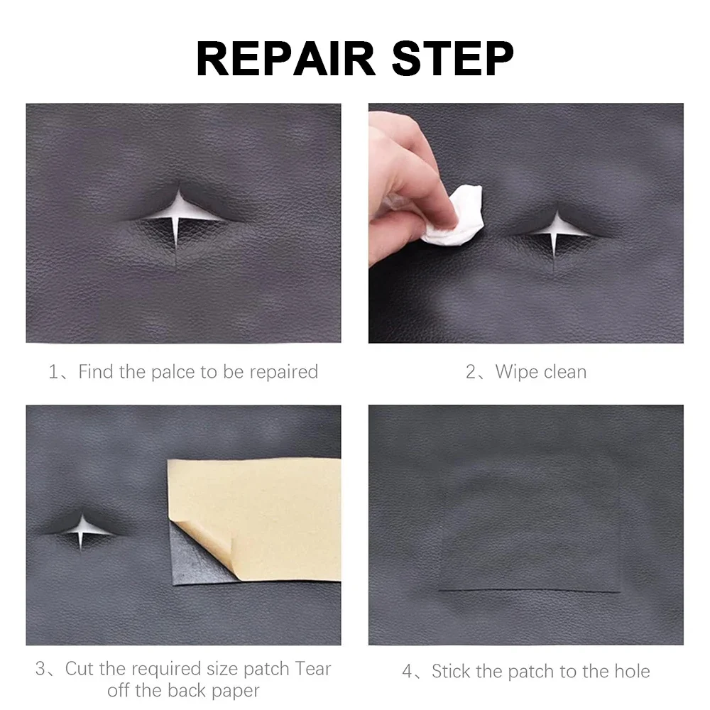 Self-Adhesive Leather Repair Stickers 20x30cm Seat Sofa Hole Fix Patch Synthetic Leather Fabric Stick-On Sticker Patches