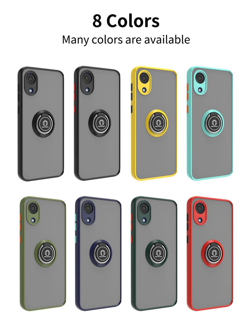 KEYSION Fashion Matte Hülle für Samsung A03 Core A01 Core Transparenter Ringständer Stoßfeste Handyhülle für Galaxy M_voghion.com