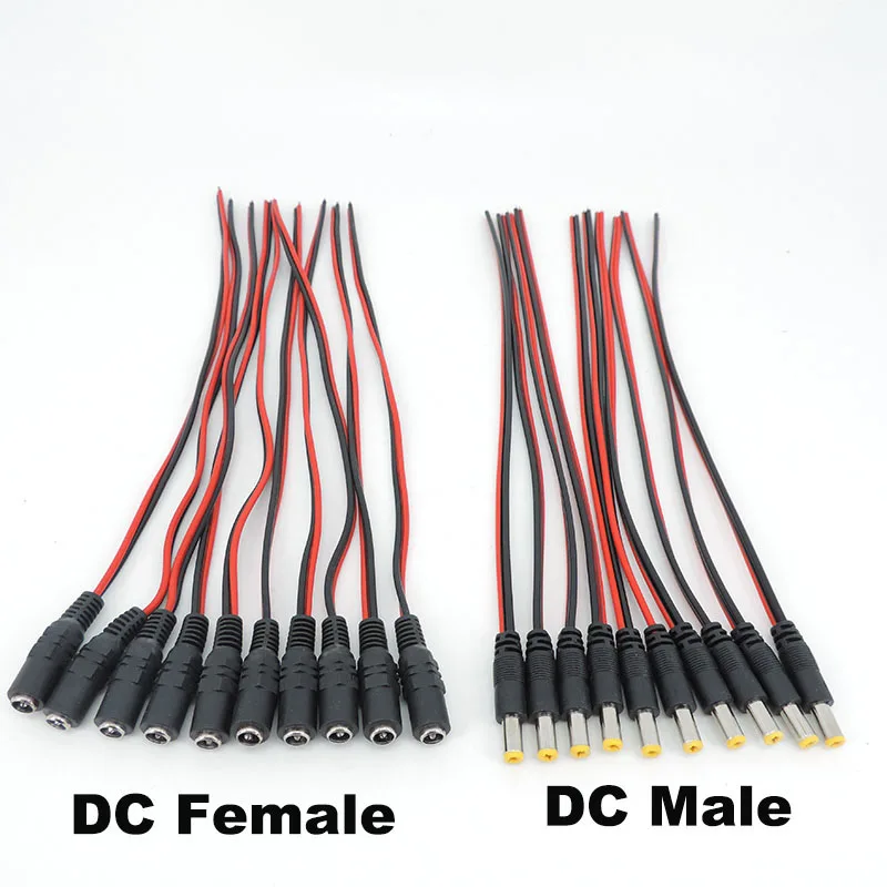 Description Picture 3 of item25cm DC Male Female Plug 12V Power supply Pigtail extend Cable Jack for led strip CCTV Camera Connector Extension Wire 5.5x2.1 c