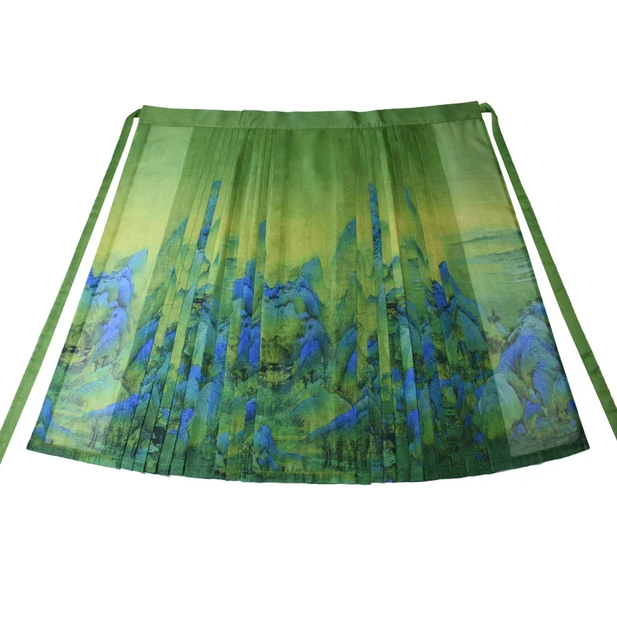 

Hanfu Women's Suspender Shirt Printed Skirt