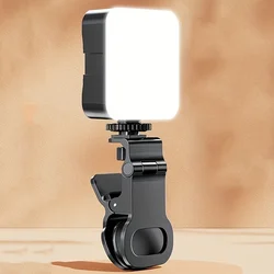 USB Rechargeable Professional Clip - On Selfie Ring Light with Adjustable Brightness (Black)