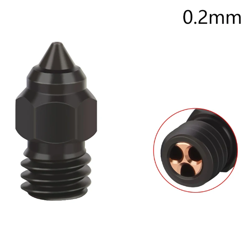 Upgraded Chrome Zirconium Copper Brass 3D Printer Nozzle