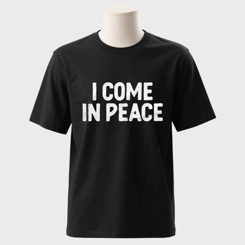 Paar, ich komme in Frieden, ich bin Frieden, lustige T-Shirts, doppelte Bedeutung, Humor, unbegünstige Harajuku-Ärmel, lässige, ästhetische Kleidung – Detail 8