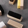 Multifunctional Shoe Care Tool Natural wooden handle small shoe brush Sneaker cleaning shoe brush 2