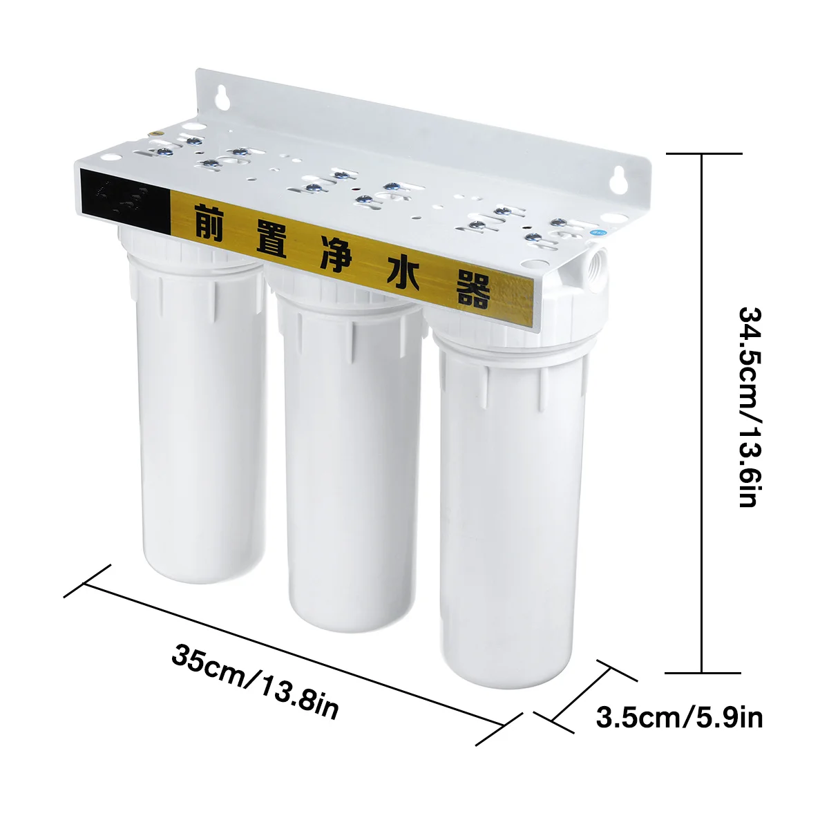 Water Purifier with 3 Filter Cartridge, PP UDF CTO, General Kitchen Front Water Purifier, Household Straight Drinking